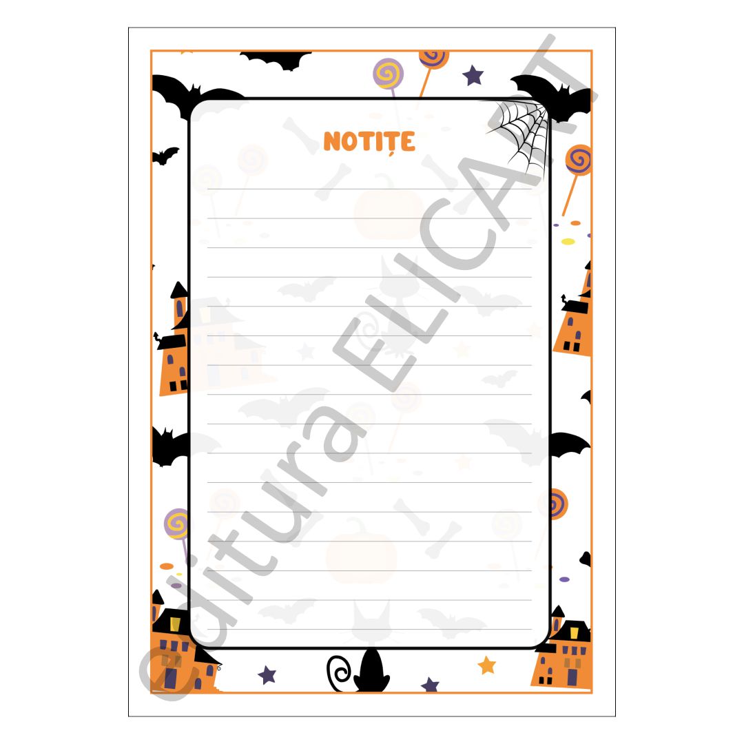 Bloc notes A6 cu tematică de Halloween