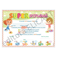 Diplomă pentru sfârșitul anului școlar