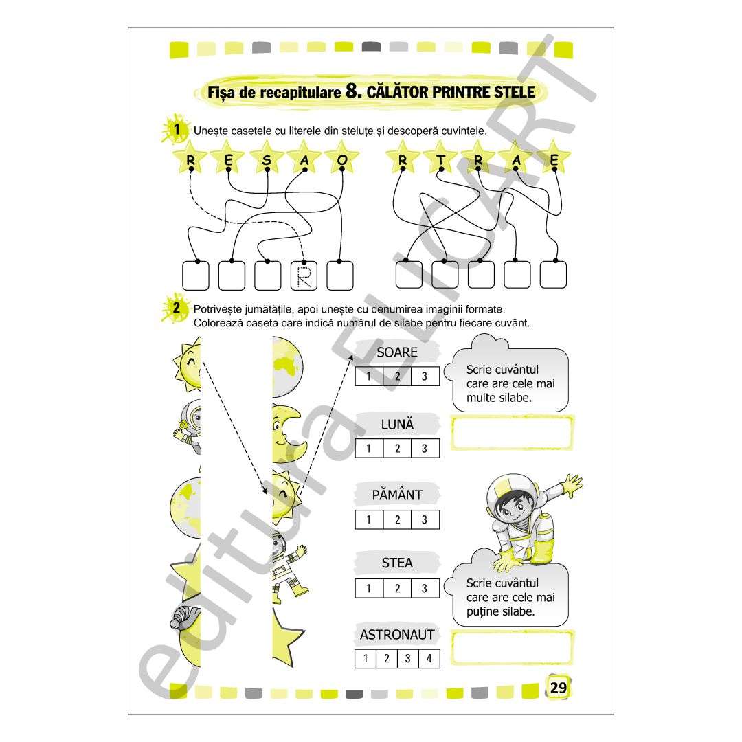 Fișe de recapitulare și evaluare finală pentru clasa pregătitoare