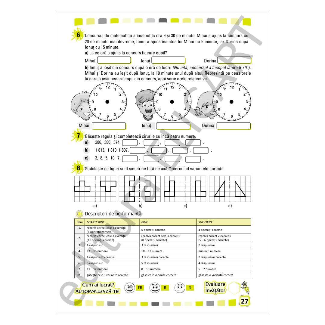 Fișe de recapitulare și evaluare finală clasa 3