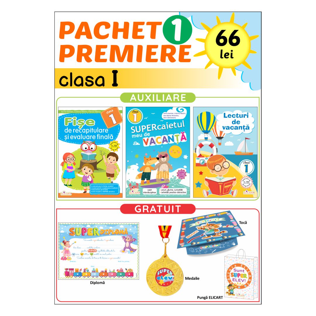 Pachet premiere cu 3 auxiliare pentru clasa I
