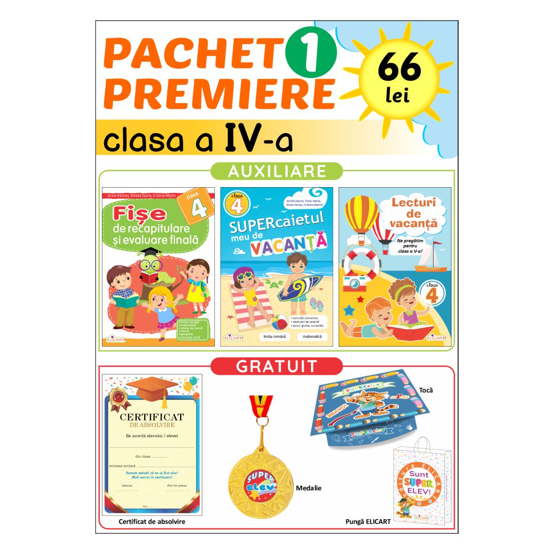 Pachet premiere cu 3 auxiliare pentru clasa a IV-a