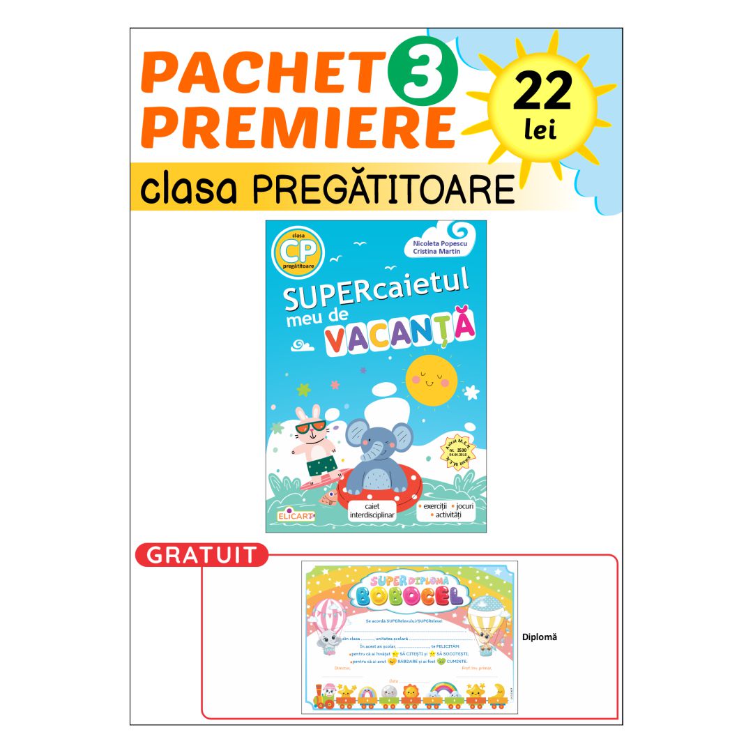 Pachet premiere cu un auxiliar pentru clasa pregătitoare