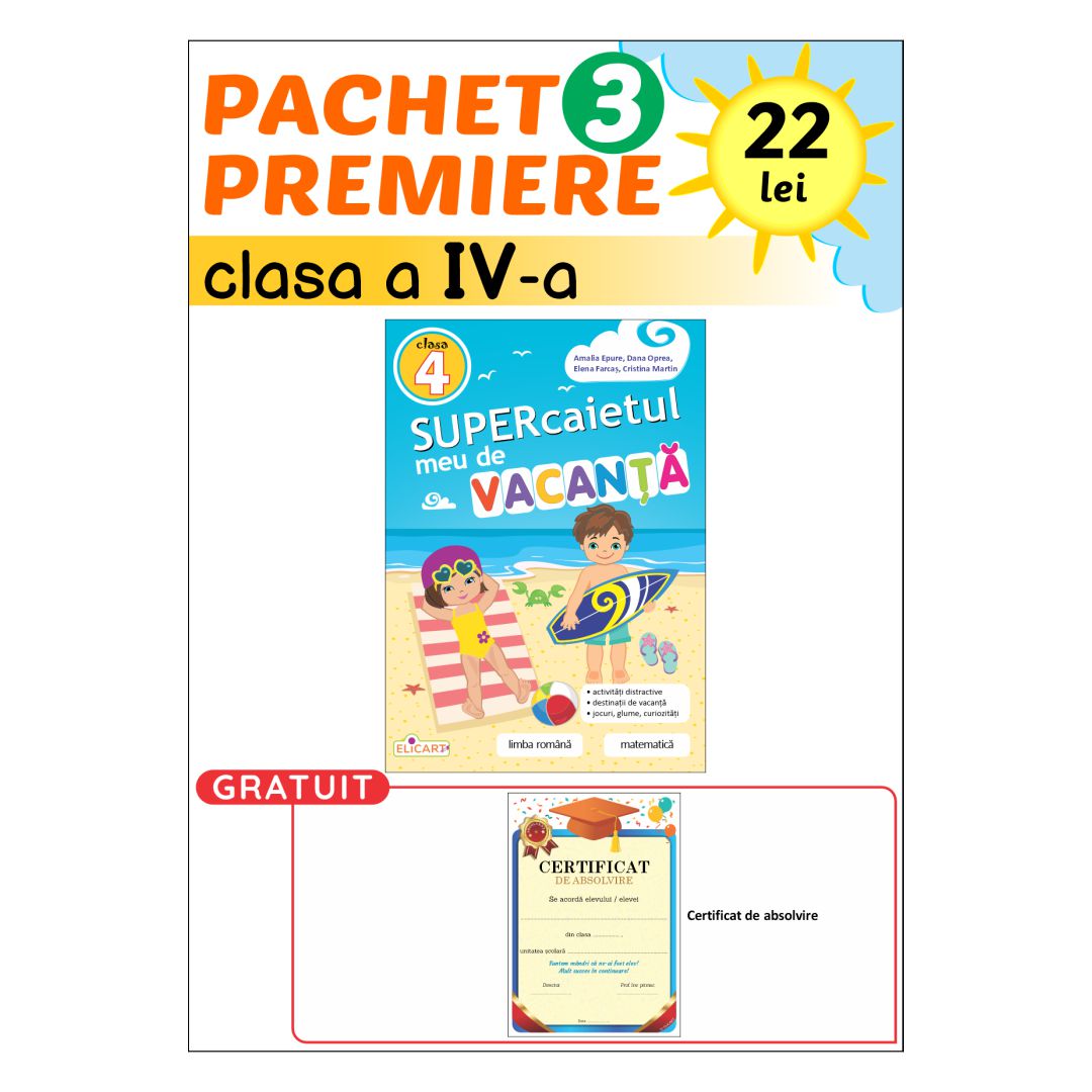 Pachet premiere cu un auxiliar pentru clasa a IV-a