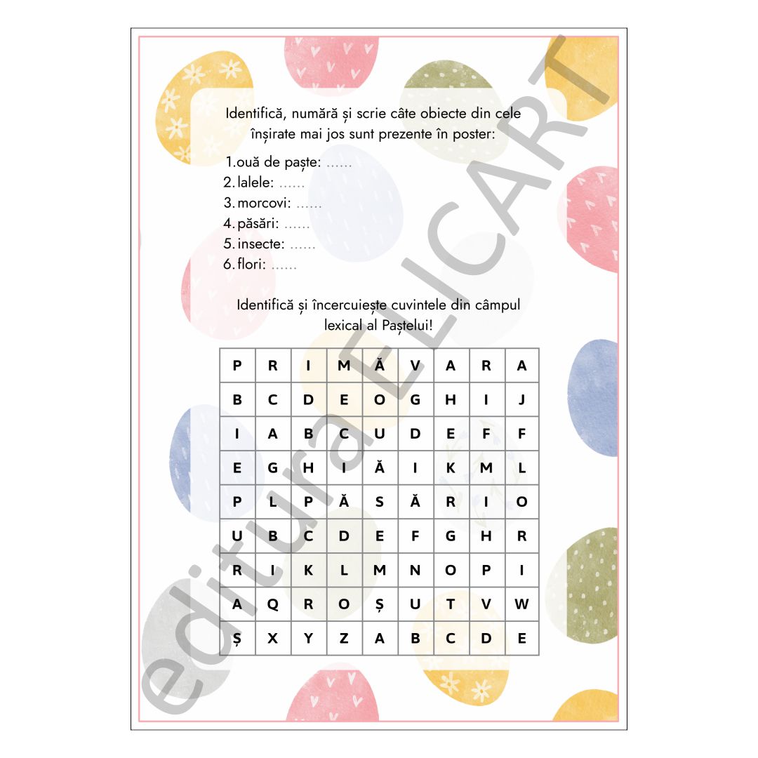 Poster Paște față-verso cu activități
