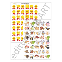 Set de autocolante calificative A4