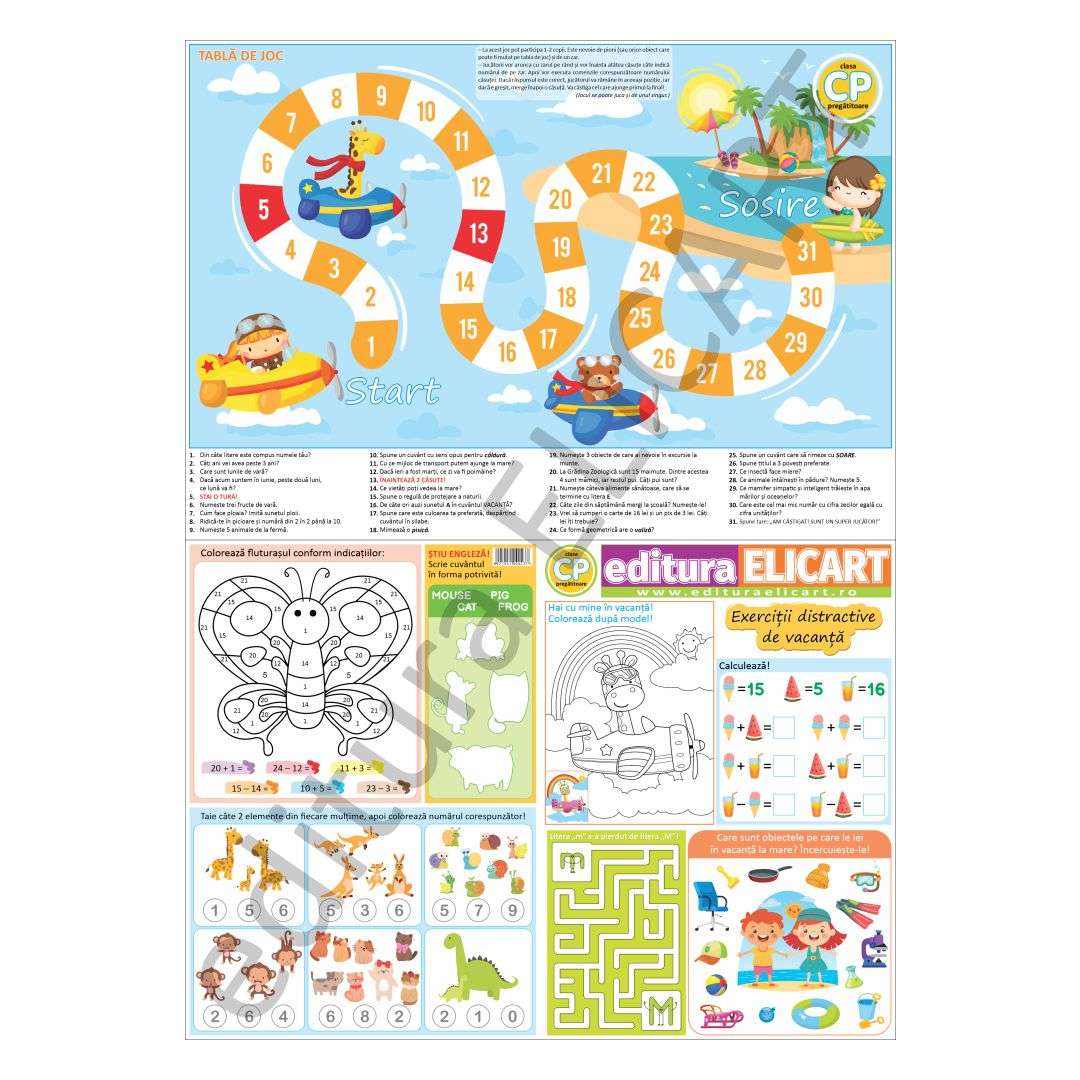 Tablă de joc pentru clasa pregătitoare