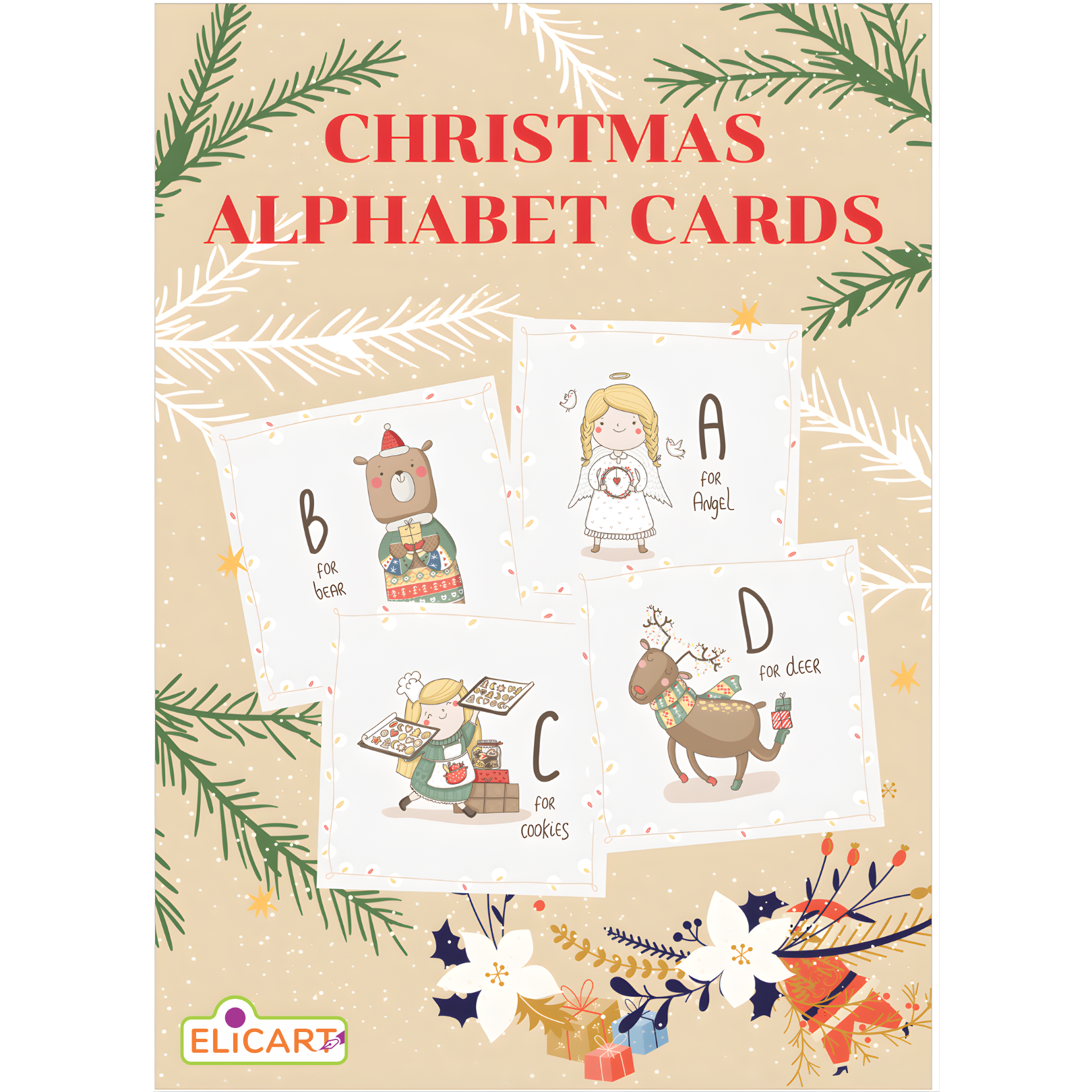 Cartonașe de Crăciun – alfabetul limbii engleze