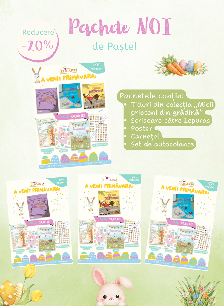 Descoperă noile pachete promoționale Micii prieteni din grădină de Paște 2026 și beneficiază de o reducere de 20%