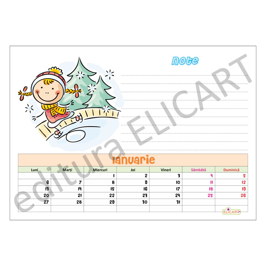 Calendar Editura Elicart 2025