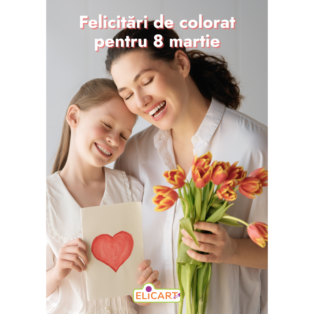 Felicitări de colorat pentru 8 Martie – gratuit