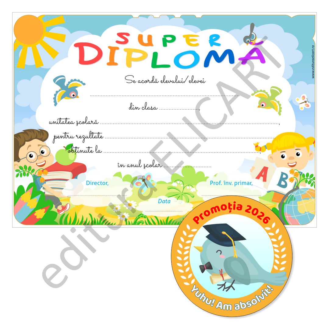 Pachet de absolvire pentru ciclul primar- diplomă și insignă
