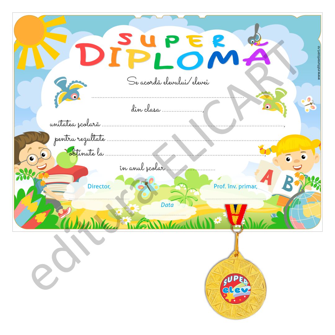 Pachet de absolvire pentru ciclul primar- diplomă și medalie