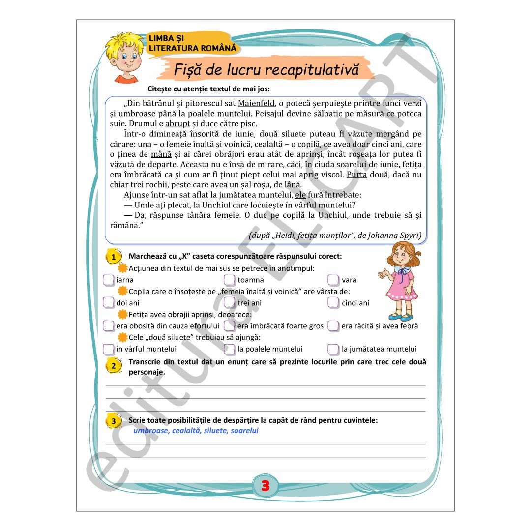 Evaluări inițiale clasa 4