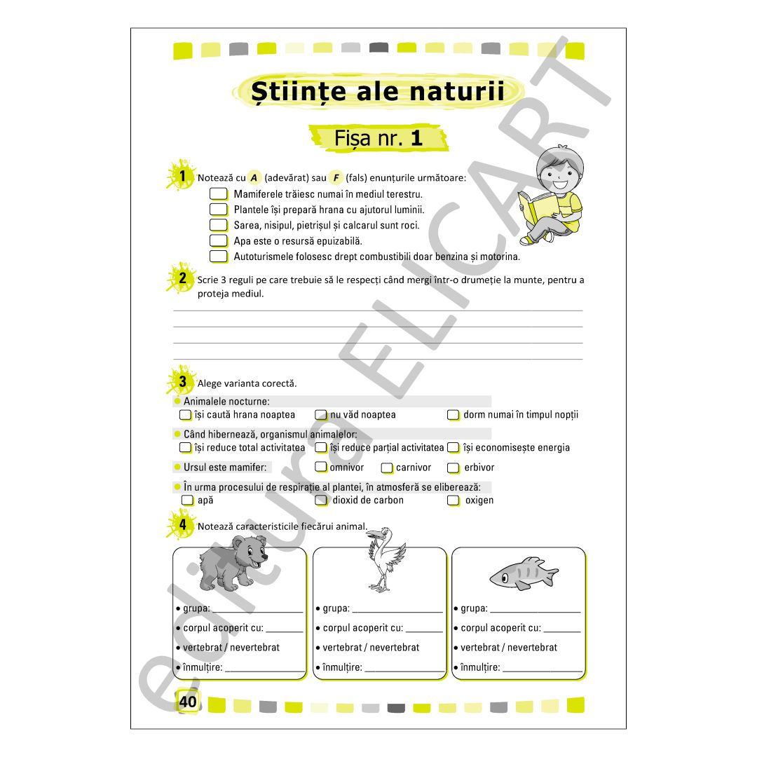 Fișe de recapitulare și evaluare finală clasa 3