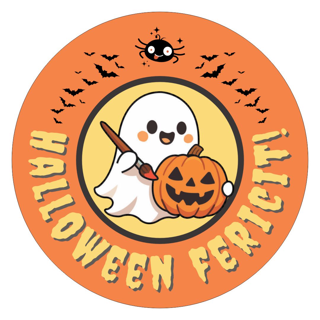 Insignă rotundă cu tematică de Halloween