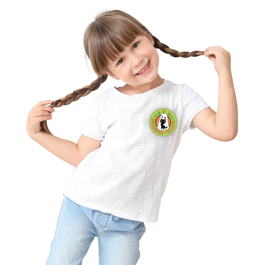 Mockup pentru insignă rotundă verde – Halloween