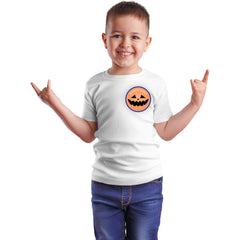 Mockup pentru insignă rotundă cu dovleac – Halloween