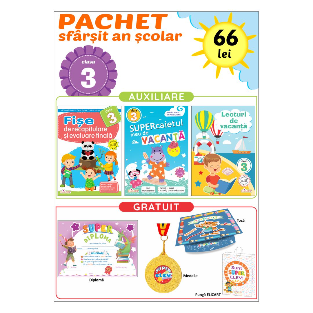 Pachet sfârșit de an școlar pentru clasa a III-a