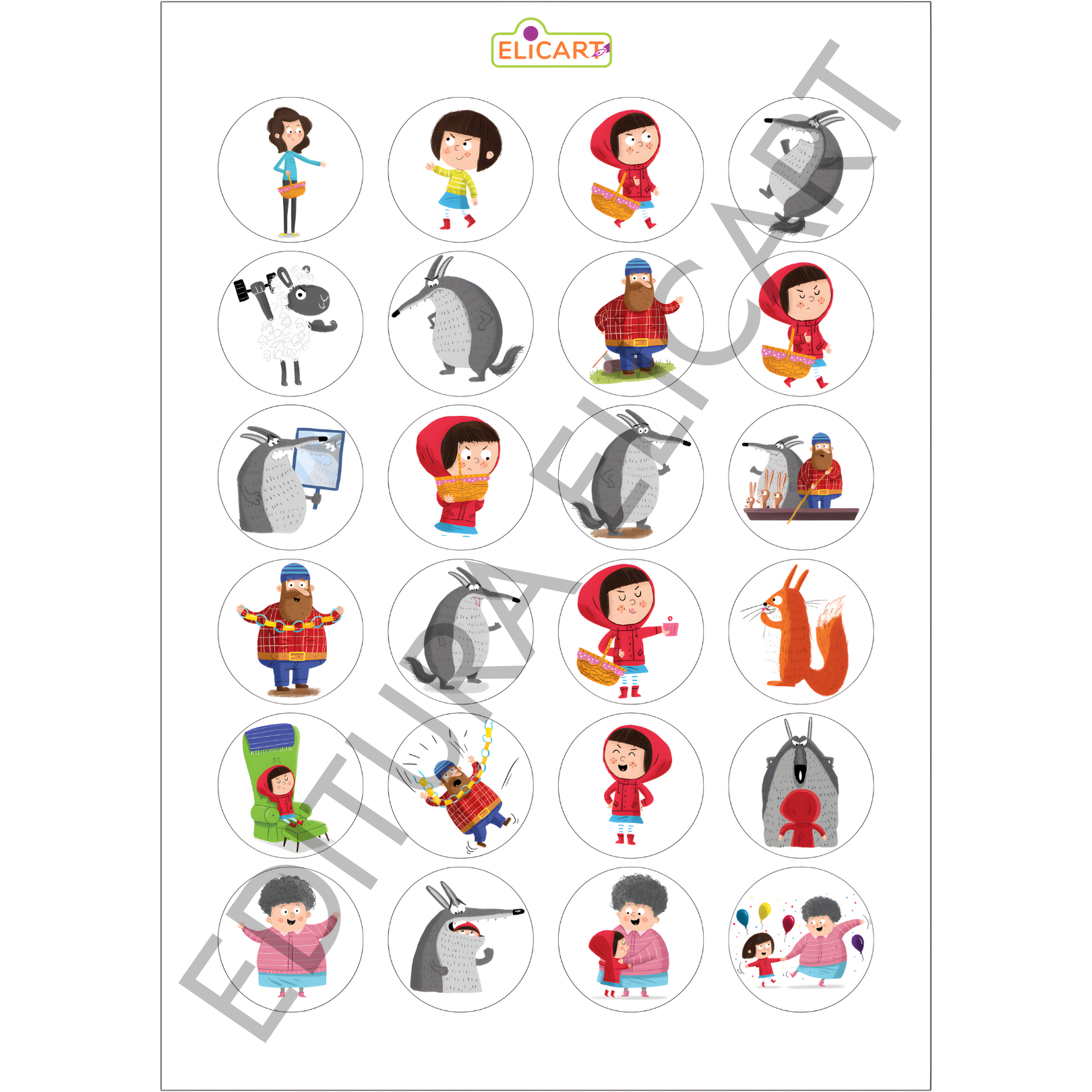 Set de stickere A4 - Scufița Nepoliticoasă